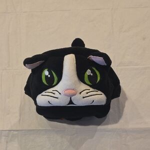 Comfy Critters Pillow Blanket Kids Travel Naptime Stuffed Animal Black‎ Cat